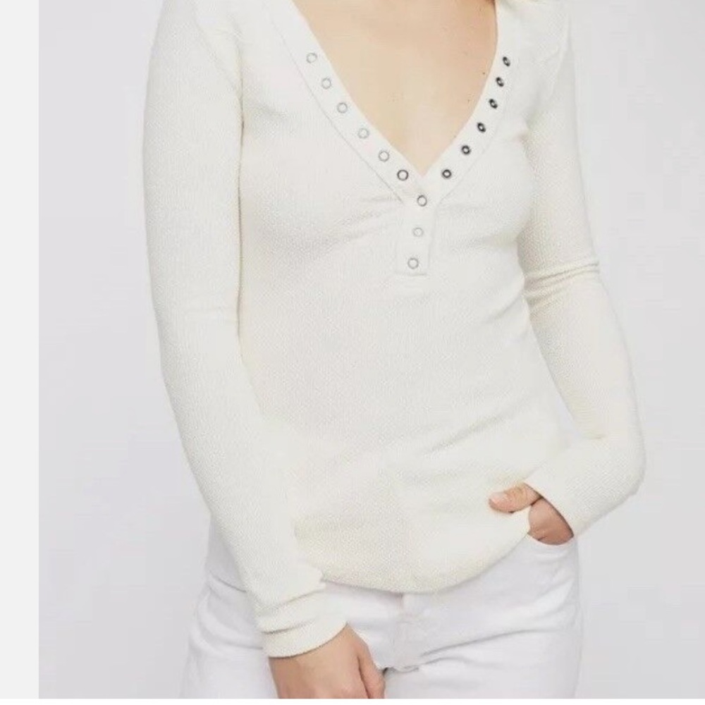 Free People Rare New Frontier Henley Mint Green